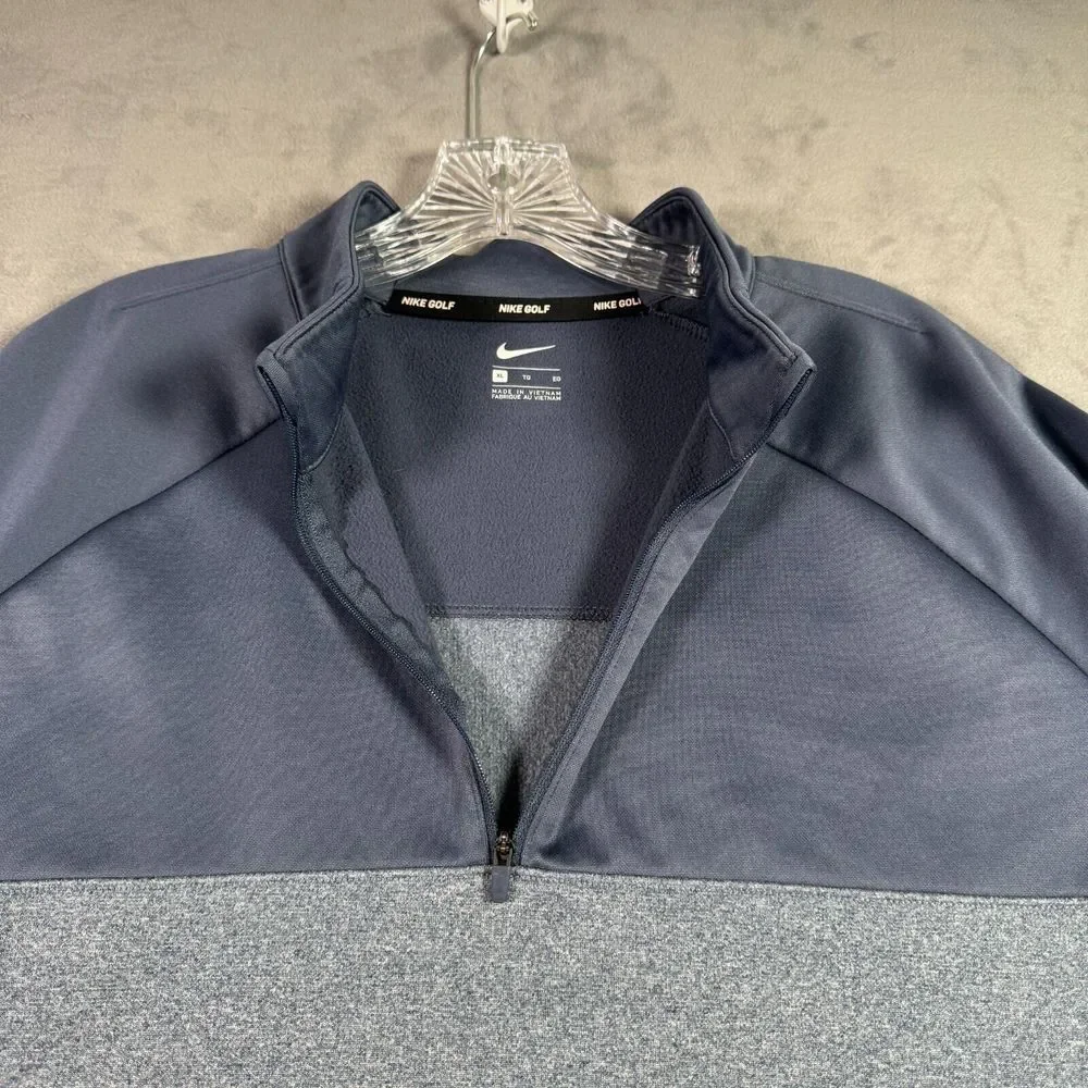 Nike Golf Mens Therma 1/2 Zip Shirt XL Gray Colorblock Long Sleeve Pullover
